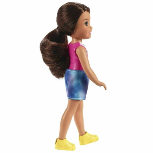 Barbie Pop Chelsea Met Bruin Haar En Top Met Hondje Op Skateboard - Afbeelding 3