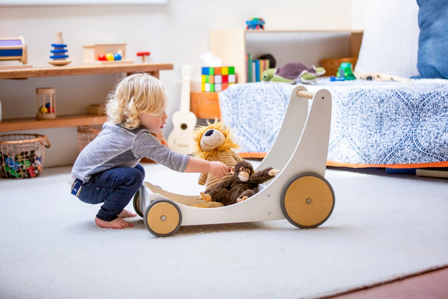 Kinderfeets Cargo Walker Wit Duwkar En Speelgoedkist In 1. - Afbeelding 5