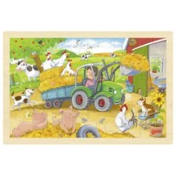 Houten Puzzel Kleine Tractor