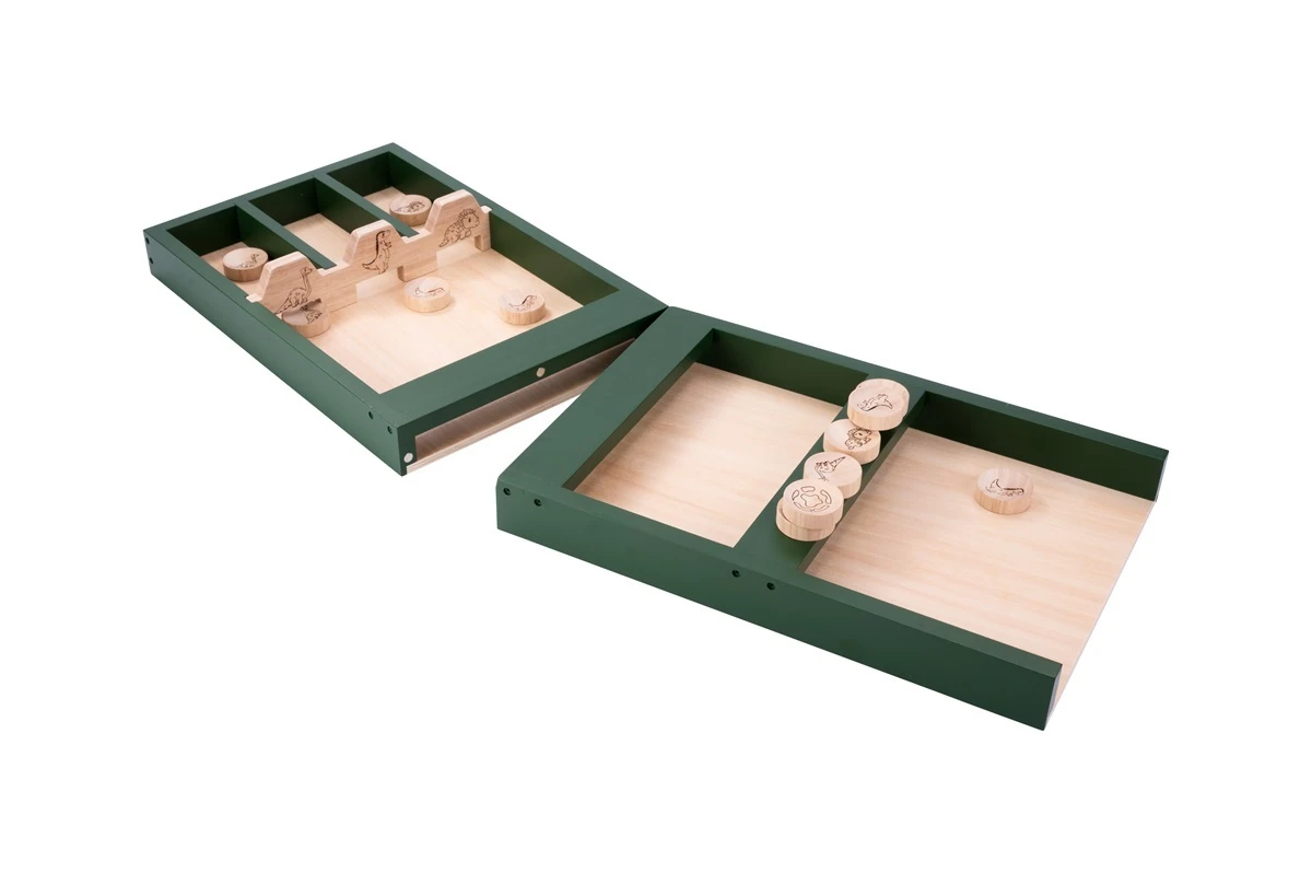 Houten Sjoelbak Junior Mini Sjoelbak 2dlg Groen Dino - Afbeelding 8