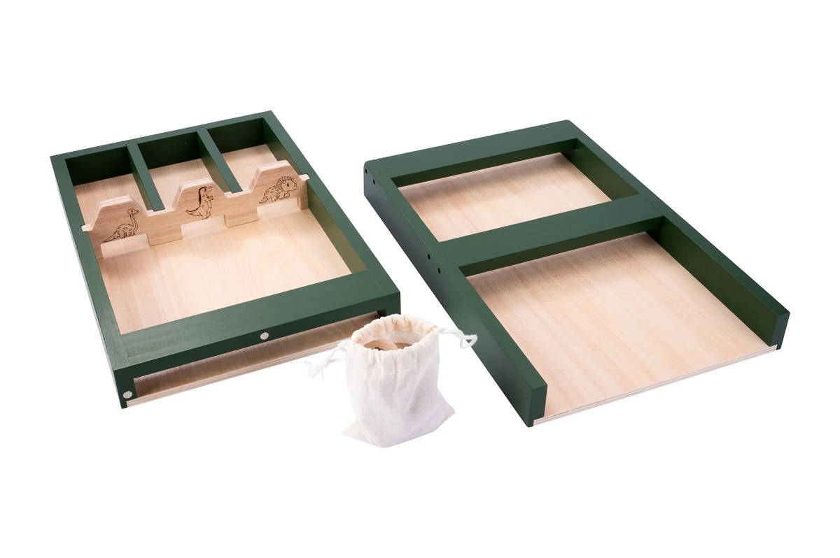 Houten Sjoelbak Junior Mini Sjoelbak 2dlg Groen Dino - Afbeelding 6