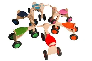 Van Dijk Toys Loopfiets Groen Berkenhout - Afbeelding 4